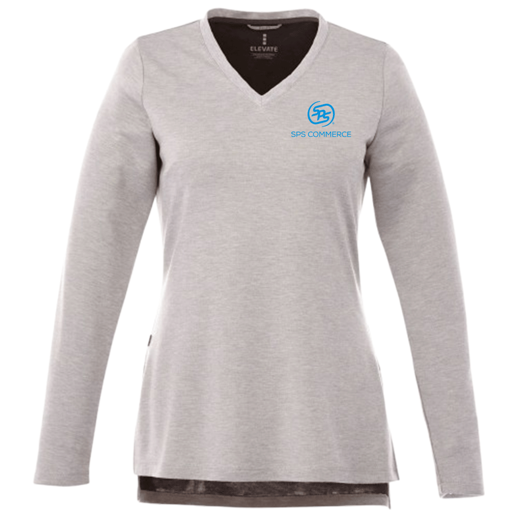 Elevate Women's Heather Grey Bromley Knit V-Neck