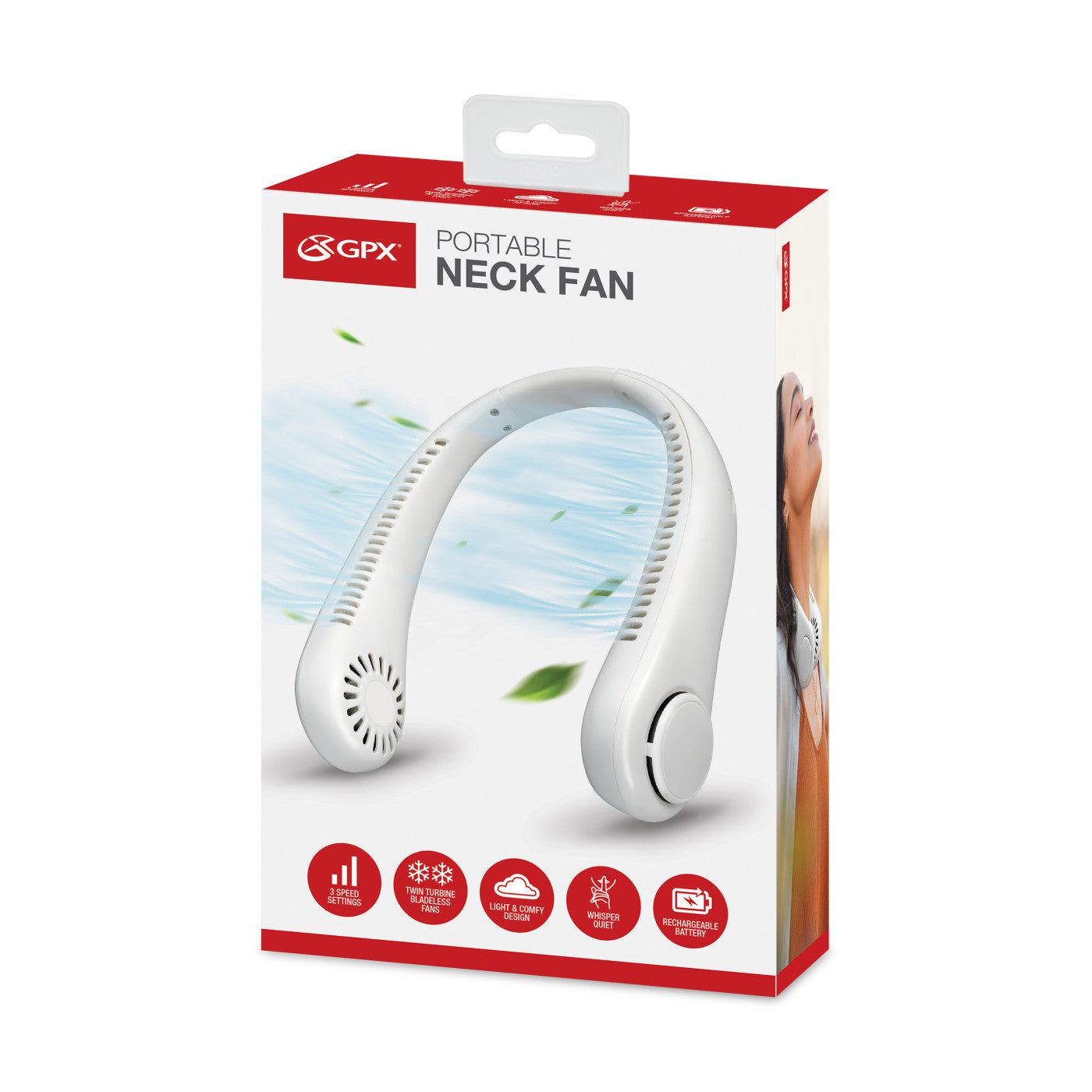iLive White GPX Portable Neck Fan