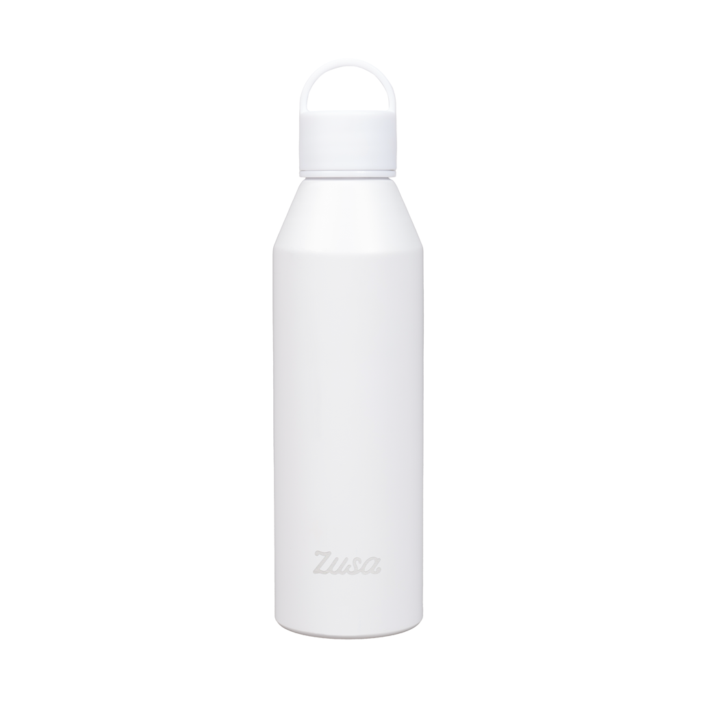 Zusa White Voyager Aluminum 20 oz. Water Bottle