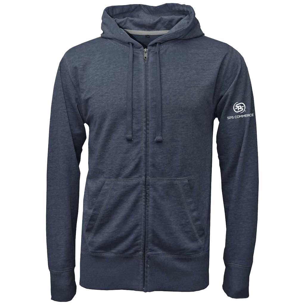 BAW Men's Vintage Navy Burn-Out Full Zip Jacket