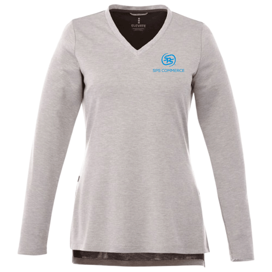 Elevate Women's Heather Grey Bromley Knit V-Neck