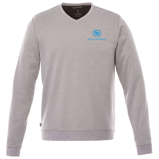 Elevate Men's Heather Grey Bromley Knit V-Neck