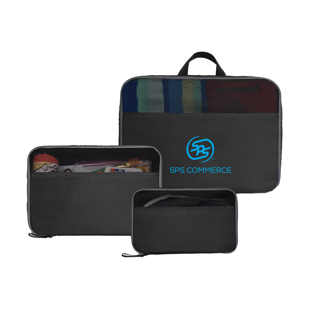 Gemline Black Jetsetter 3 Piece Packing Cube Set